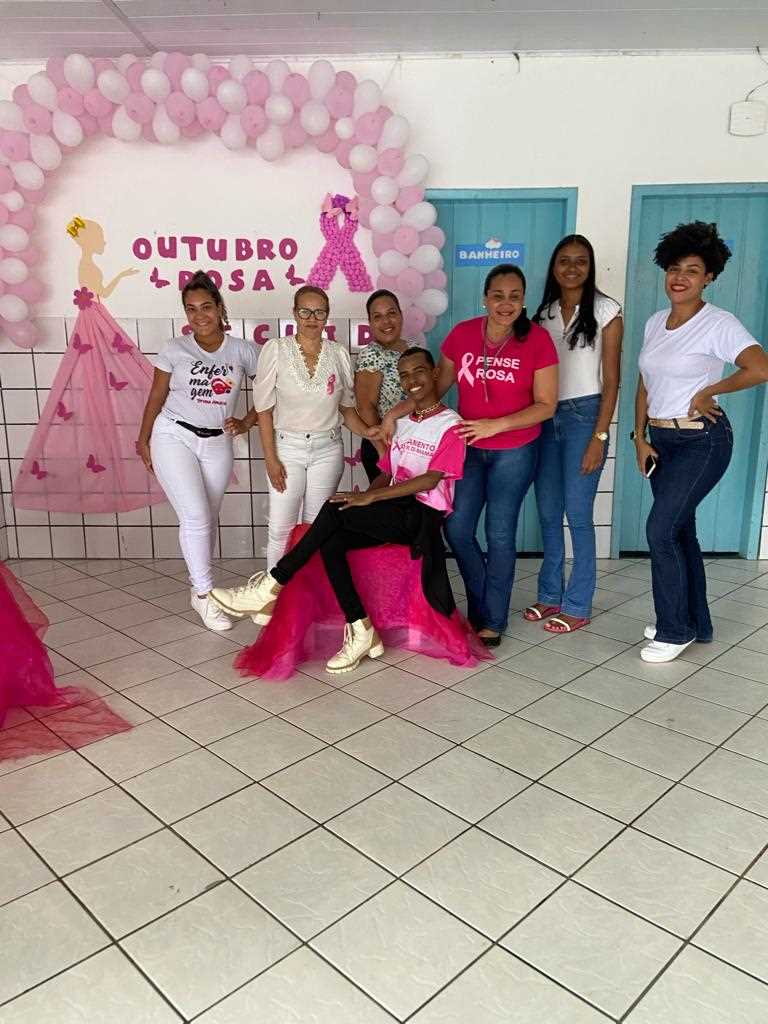 Camacã: Unidade de Saúde Dr. Aníbal Cavalcante faz campanha do outubro Rosa para professores